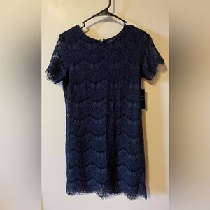 Lulu’s NWT Take Me To Brunch Lace Shift Navy Blue Dress Size Small